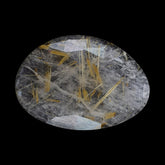 GOLDEN RUTILE QUARTZ ROSE CUT FANCY CAB 35X25MM 22.15 Cts.