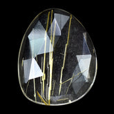 GOLDEN RUTILE QUARTZ ROSE CUT FANCY CAB 15.50X12.50MM 4.79 Cts.