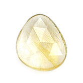 GOLDEN RUTILE QUARTZ ROSE CUT TOP PLAIN TRILLIONISH 13X11MM 0.85 Cts.