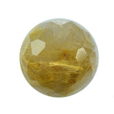 GOLDEN RUTILE QUARTZ IRREGULAR FACETED OVAL CAB (GOLDEN RUTILES)(2ND) 15.50X15.50 MM 11.68 Cts.