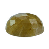 GOLDEN RUTILE QUARTZ IRREGULAR FACETED OVAL CAB (GOLDEN RUTILES)(2ND) 15.50X15.50 MM 11.68 Cts.