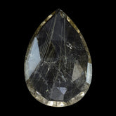 GOLDEN RUTILE QUARTZ ROSE CUT BRIOLETTE PEAR 22X15MM 9.52 Cts.