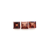 RED GARNET CUT SQUARE 3MM 0.19 Cts.