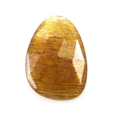 GOLDEN SUNSTONE ROSE CUT BRIOLETTE PEARISH 14X10MM 3.64 Cts.