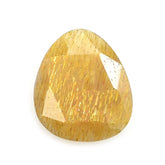 GOLDEN SUNSTONE ROSE CUT BRIOLETTE TRILLIANISH 13X11MM 3.45 Cts.
