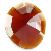 HESSONITE ROSE CUT BACK IRREGULAR OVAL (FLAT) (MILKY) 29.50X25MM 27.48 Cts.