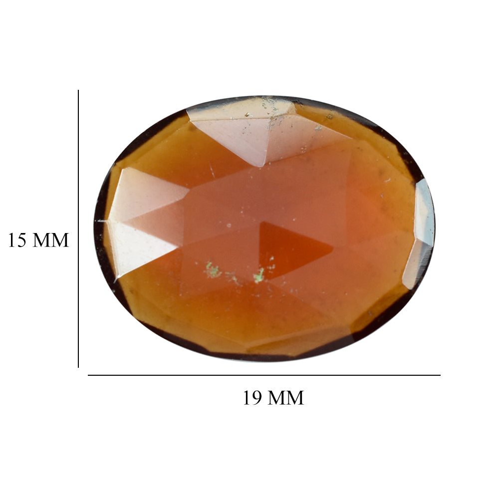 HESSONITE ROSE CUT BRIOLETTE OVAL 19X15MM 10.69 Cts.