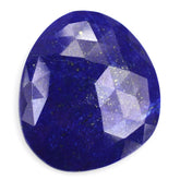 LAPIS LAZULI ROSE CUT IRREGULAR OVAL CAB 24X20MM 14.98 Cts.