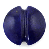 LAPIS LAZULI LENTIL ROUND WITH CARVED BELT (DES#25) 15MM 8.70 Cts.