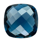 LONDON BLUE TOPAZ BRIOLETTE CUSHION 13MM 10.37 Cts.