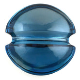 LONDON BLUE TOPAZ LENTIL ROUND WITH CARVED BELT (DES#25) 15MM 11.45 Cts.