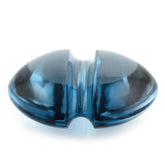 LONDON BLUE TOPAZ LENTIL ROUND WITH CARVED BELT (DES#25) 15MM 11.45 Cts.