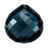 LONDON BLUE TOPAZ BRIOLETTE HEART (HALF DRILL) 18MM 27.20 Cts.