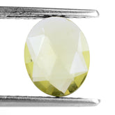 LEMON QUARTZ ROSE CUT BRIOLETTE OVAL (GREEN GOLD) 10X8MM 1.75 Cts.