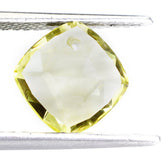 LEMON QUARTZ ROSE CUT BRIOLETTE CUSHION (FULL DRILL) (GREEN GOLD) 10MM 3.85 Cts.