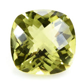 LEMON QUARTZ CHECKER CUT CUSHION (GREEN GOLD) 16MM 13.25 Cts.