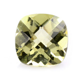 LEMON QUARTZ CHECKER CUT CUSHION (GREEN GOLD) 9MM 2.95 Cts.