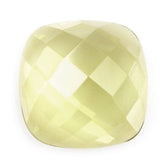 LEMON QUARTZ CHECKER CUSHION CAB (GREEN GOLD) 12MM 6.19 Cts.