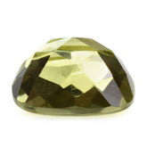 LEMON QUARTZ CHECKER CUSHION CAB (GREEN GOLD) 12MM 6.19 Cts.