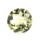 LEMON QUARTZ CHECKER CUT ROUND (GREEN GOLD) 6MM 0.85 Cts.