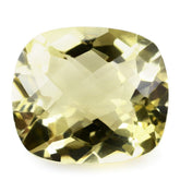 LEMON QUARTZ CHECKER CUT CUSHION (GREEN GOLD) 16X14MM 11.64 Cts.