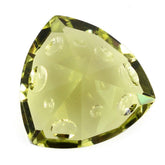LEMON QUARTZ BUBBLE CUT TRILLION (GREEN GOLD) 14MM 7.92 Cts.