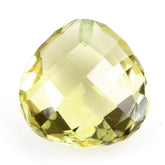 LEMON QUARTZ BRIOLETTE HEART (HALF DRILL) (GREEN GOLD) 12MM 5.67 Cts.
