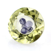 LEMON QUARTZ ON TOP CRYSTAL AT BACK INSIDE IOLITE CUT ROUND (GREEN GOLD) 8MM 1.80 Cts.