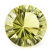 LEMON QUARTZ CONCAVE STRAIGHT FACET ROUND (GREEN GOLD) 14MM 8.65 Cts.