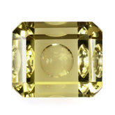 LEMON QUARTZ MIRROR CUT BUBBLE OCTAGON (GREEN GOLD) 12X10MM 6.08 Cts.
