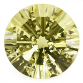 LEMON QUARTZ CONACAVE SPLENDOR CUT ROUND (GREEN GOLD) 16MM 13.85 Cts.