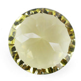 LEMON QUARTZ CONCAVE CUT ROUND (GREEN GOLD) 12MM 5.65 Cts.