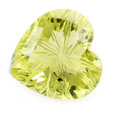 LEMON QUARTZ CHECKER CUT ON TOP BACK LAZER CUT HEART (GREEN GOLD) 15MM 10.85 Cts.