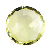 LEMON QUARTZ ROSE CUT BRIOLETTE ROUND 12MM 3.57 Cts.