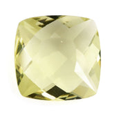 LEMON QUARTZ ANTIKE CUSHION WITH ONE SIDE TABLE & ONE SIDE CHECKER CUT 12MM 6.40 Cts.