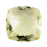 LEMON QUARTZ ANTIKE CUSHION WITH ONE SIDE TABLE & ONE SIDE CHECKER CUT 12MM 6.40 Cts.