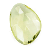 LEMON QUARTZ ROSE CUT BRIOLETTE IRREGULAR PEARISH 16X11MM 4.54 Cts.