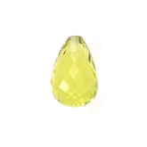 LEMON QUARTZ MICRO CHECKER FACETED BRIOLETTE DROP (GREEN GOLD) (CLEAN) (H/D_0.90) 14.00X10.00 MM 8.18 Cts.
