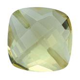 LEMON QUARTZ BRIOLETTE CUSHION (TWO HALF DRILL) 10MM 4.20 Cts.