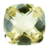 LEMON QUARTZ CHECKER CUT CUSHION 8MM 2.05 Cts.
