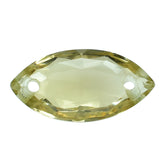 LEMON QUARTZ ROSE CUT BRIOLETTE MARQUISE (TWO FULL DRILL) 16X8MM 3.83CTS.