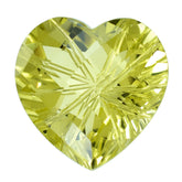 LEMON QUARTZ CHECKER CUT TOP PRINCESS BACK LAZER CUT HEART 15MM (DES#21) 10.49 Cts.