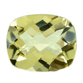 LEMON QUARTZ CHECKER CUT CUSHION 12X10MM 4.27CTS.