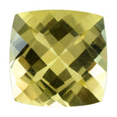 LEMON QUARTZ CHECKER CUT CUSHION 10MM 4.17CTS.