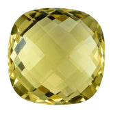 LEMON QUARTZ BRIOLETTE CUSHION (GREEN-GOLD) 18MM 20.55CTS.