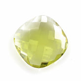 LEMON QUARTZ BRIOLETTE CUSHION (GREEN GOLD) 20MM 14.80Cts.