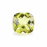 LEMON QUARTZ CHECKER CUT CUSHION (GREEN GOLD) 12MM 6.10Cts.