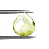 LEMON QUARTZ BRIOLETTE PEAR (FULL DRILL) TABEEZ 11X10MM 2.70 Cts.