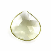 LEMON QUARTZ ROSE CUT BRIOLETTE PEAR (TABEEZ) 13MM 3.9Cts.