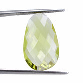 LEMON QUARTZ BRIOLETTE IRREGULAR PEARISH (GREEN GOLD) 22X13MM 8.75Cts.